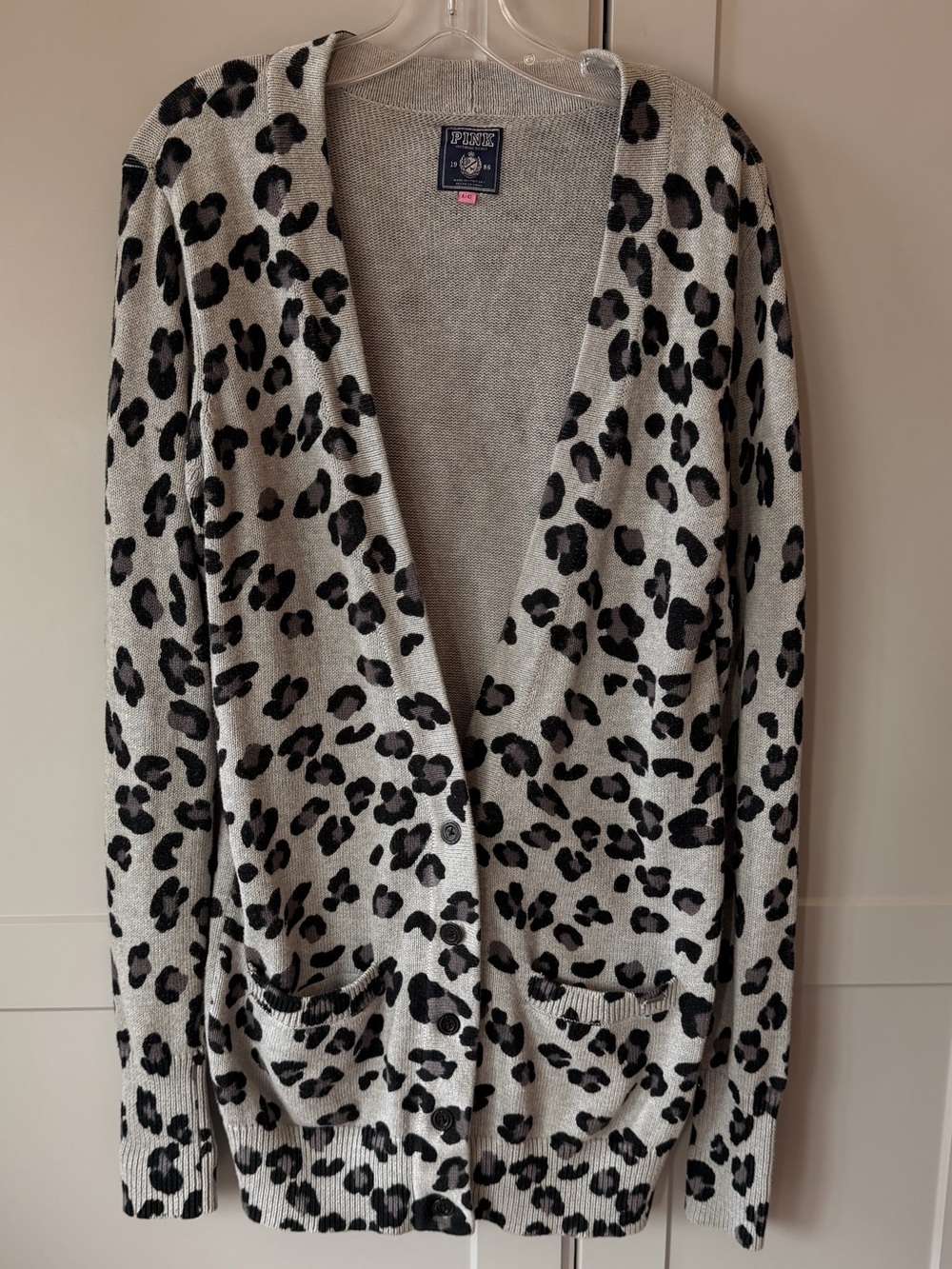 Victoria’s Secret PINK Leopard Print Cardigan Sweater Size  Large